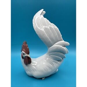 Vintage Lladro Rooster Figurine Chicken Bird‎ Animal White Cockerel 4589 Retired